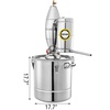 image:imageVEVOR Alcohol Still 185Gal70L Alcohol Distiller with Ceramic Balls for Purer Wine Distillery Kit for Alcohol with Brewing Kit for DIY Whisky Wine Brandy70L