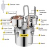 image:imageVEVOR Alcohol Still 3 Gallon Stainless Steel Alcohol Distiller with Copper Tube amp Buildin Thermometer amp Water Pump Double Thumper Keg Home Brewing Kit for DIY Whiskey Wine Brandy3Gal