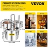 image:imageVEVOR Alcohol Still 3 Gallon Stainless Steel Alcohol Distiller with Copper Tube amp Buildin Thermometer amp Water Pump Double Thumper Keg Home Brewing Kit for DIY Whiskey Wine Brandy3Gal