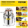 image:imageVEVOR Alcohol Still 3Gal12L Alcohol Distiller Stainless Steel Distillery Kit for Alcohol With Copper Tube Home Brewing Kit Buildin Thermometer for DIY Whisky Wine Brandy3Gal