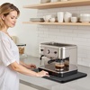 image:imageVEVOR Appliance Slider Large 16 x 12inch Rolling Sliding Tray with Rubber Wheels amp Hollow Handle Easy to Clean Appliance Rolling Tray for Coffee Maker Kitchen Countertop Natural WoodBlack