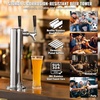 image:imageVEVOR Beer Drip Tray 304 Stainless Steel Kegerator Drip Trays with 4 NonSlip Rubber Pads and Detachable Cover HeatCold Resistant Beer Tower Drip Pan for Bar Restaurant Coffee Shop HomeDual Faucets Beer Tower