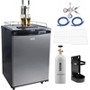 image:imageVEVOR Beer Kegerator Dual Tap Draft Beer Dispenser Full Size Keg Refrigerator With Shelf CO2 TankNo Gas Drip Tray amp Rail 23F 824F Temperature Control 162L SilverSilver
