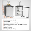 image:imageVEVOR Beer Kegerator Dual Tap Draft Beer Dispenser Full Size Keg Refrigerator With Shelf CO2 TankNo Gas Drip Tray amp Rail 23F 824F Temperature Control 162L SilverGrey