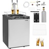 image:imageVEVOR Beer Kegerator Dual Tap Draft Beer Dispenser Full Size Keg Refrigerator With Shelf CO2 TankNo Gas Drip Tray amp Rail 23F 824F Temperature Control 162L SilverGrey