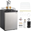 image:imageVEVOR Beer Kegerator Dual Tap Draft Beer Dispenser Full Size Keg Refrigerator With Shelf CO2 TankNo Gas Drip Tray amp Rail 23F 824F Temperature Control 162L SilverSilver