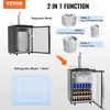 image:imageVEVOR Beer Kegerator Dual Tap Draft Beer Dispenser Full Size Keg Refrigerator With Shelf CO2 TankNo Gas Drip Tray amp Rail 23F 824F Temperature Control 162L SilverGrey