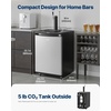 image:imageVEVOR Beer Kegerator Dual Tap Draft Beer Dispenser Full Size Keg Refrigerator With Shelf CO2 TankNo Gas Drip Tray amp Rail 23F 824F Temperature Control 162L SilverSilver