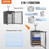image:imageVEVOR Beer Kegerator Dual Tap Draft Beer Dispenser Full Size Keg Refrigerator With Shelf CO2 TankNo Gas Drip Tray amp Rail 23F 824F Temperature Control 162L SilverGrey