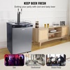 image:imageVEVOR Beer Kegerator Dual Tap Draft Beer Dispenser Full Size Keg Refrigerator With Shelf CO2 TankNo Gas Drip Tray amp Rail 23F 824F Temperature Control 162L SilverSilver