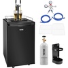 image:imageVEVOR Beer Kegerator Triple Tap Commercial Draft Beer Dispenser for D system Full Size Keg Refrigerator with 5lbs CO2 Tank Hold 3 Sixth2 Slim3 Ball lock keg 3 taps  D system  stainless steelBlack