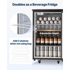image:imageVEVOR Beer Kegerator Triple Tap Commercial Draft Beer Dispenser for D system Full Size Keg Refrigerator with 5lbs CO2 Tank Hold 3 Sixth2 Slim3 Ball lock keg 3 taps  D system  stainless steelBlack