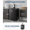 image:imageVEVOR Beer Kegerator Triple Tap Commercial Draft Beer Dispenser for D system Full Size Keg Refrigerator with 5lbs CO2 Tank Hold 3 Sixth2 Slim3 Ball lock keg 3 taps  D system  stainless steelBlack