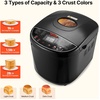 image:imageVEVOR Bread Maker 19in1 2LB Dough Machine Nonstick Ceramic Pan Automatic Breadmaker with Gluten Free Setting Whole Wheat Bread Making Digital Programmable 3 Loaf Sizes 3 Crust ColorsBlack
