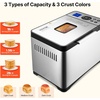 image:imageVEVOR Bread Maker 19in1 2LB Dough Machine Nonstick Ceramic Pan Automatic Breadmaker with Gluten Free Setting Whole Wheat Bread Making Digital Programmable 3 Loaf Sizes 3 Crust ColorsSilver