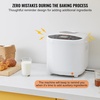 image:imageVEVOR Bread Maker 19in1 2LB Dough Machine Nonstick Ceramic Pan Automatic Breadmaker with Gluten Free Setting Whole Wheat Bread Making Digital Programmable 3 Loaf Sizes 3 Crust ColorsWhite