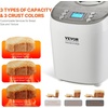 image:imageVEVOR Bread Maker 19in1 2LB Dough Machine Nonstick Ceramic Pan Automatic Breadmaker with Gluten Free Setting Whole Wheat Bread Making Digital Programmable 3 Loaf Sizes 3 Crust ColorsWhiteSilver