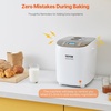 image:imageVEVOR Bread Maker 19in1 2LB Dough Machine Nonstick Ceramic Pan Automatic Breadmaker with Gluten Free Setting Whole Wheat Bread Making Digital Programmable 3 Loaf Sizes 3 Crust ColorsWhiteSilver