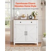 image:imageVEVOR Buffet Cabinet Farmhouse Sideboard Cabinet with Drawer 30 Coffee Bar Cabinet with Adjustable Shelves amp 2 Barn Door Sideboard Buffet Station for Living Room Entryway Kitchen WhiteWhite