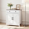 image:imageVEVOR Buffet Cabinet Farmhouse Sideboard Cabinet with Drawer 30 Coffee Bar Cabinet with Adjustable Shelves amp 2 Barn Door Sideboard Buffet Station for Living Room Entryway Kitchen WhiteWhite