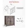 image:imageVEVOR Buffet Cabinet Farmhouse Sideboard Cabinet with Drawer 30 Coffee Bar Cabinet with Adjustable Shelves amp 2 Barn Door Sideboard Buffet Station for Living Room Entryway Kitchen WhiteGrey