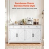 image:imageVEVOR Buffet Cabinet Farmhouse Sideboard Cabinet with Drawer 30 Coffee Bar Cabinet with Adjustable Shelves amp 2 Barn Door Sideboard Buffet Station for Living Room Entryway Kitchen WhiteWhite