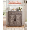 image:imageVEVOR Buffet Cabinet Farmhouse Sideboard Cabinet with Drawer 30 Coffee Bar Cabinet with Adjustable Shelves amp 2 Barn Door Sideboard Buffet Station for Living Room Entryway Kitchen WhiteGrey