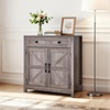 image:imageVEVOR Buffet Cabinet Farmhouse Sideboard Cabinet with Drawer 30 Coffee Bar Cabinet with Adjustable Shelves amp 2 Barn Door Sideboard Buffet Station for Living Room Entryway Kitchen WhiteGrey