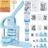 image:imageVEVOR Button Maker 1125228 inch253258mm 3in1 Pin Maker 300pcs Button Parts Ergonomic Arc Handle Punch Press Kit Button Maker Machine with Panda Magic Book for Children DIY Gifts BlueBlue 3 in 1  300 pcs