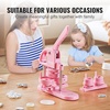 image:imageVEVOR Button Maker 1125228 inch253258mm 3in1 Pin Maker 300pcs Button Parts Ergonomic Arc Handle Punch Press Kit Button Maker Machine with Panda Magic Book for Children DIY Gifts BluePink 3 in 1  100 pcs