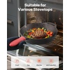 image:imageVEVOR Cast Iron Skillet 4Piece Frying Pan Set 6 8 10 12 in Skillets with HeatResistant Silicone Handle PreSeasoned Chefs Pan Kitchen Cookware for Oven Gas Electrical Induction BlackCast Iron
