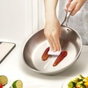 image:imageVEVOR Cast Iron Skillet 4Piece Frying Pan Set 6 8 10 12 in Skillets with HeatResistant Silicone Handle PreSeasoned Chefs Pan Kitchen Cookware for Oven Gas Electrical Induction BlackStainless Steel