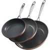 image:imageVEVOR Cast Iron Skillet 4Piece Frying Pan Set 6 8 10 12 in Skillets with HeatResistant Silicone Handle PreSeasoned Chefs Pan Kitchen Cookware for Oven Gas Electrical Induction BlackAluminum