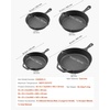 image:imageVEVOR Cast Iron Skillet 4Piece Frying Pan Set 6 8 10 12 in Skillets with HeatResistant Silicone Handle PreSeasoned Chefs Pan Kitchen Cookware for Oven Gas Electrical Induction BlackCast Iron