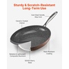 image:imageVEVOR Cast Iron Skillet 4Piece Frying Pan Set 6 8 10 12 in Skillets with HeatResistant Silicone Handle PreSeasoned Chefs Pan Kitchen Cookware for Oven Gas Electrical Induction BlackAluminum