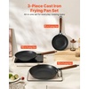 image:imageVEVOR Cast Iron Skillet 4Piece Frying Pan Set 6 8 10 12 in Skillets with HeatResistant Silicone Handle PreSeasoned Chefs Pan Kitchen Cookware for Oven Gas Electrical Induction BlackCast Iron