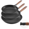 image:imageVEVOR Cast Iron Skillet 4Piece Frying Pan Set 6 8 10 12 in Skillets with HeatResistant Silicone Handle PreSeasoned Chefs Pan Kitchen Cookware for Oven Gas Electrical Induction BlackCast Iron