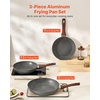 image:imageVEVOR Cast Iron Skillet 4Piece Frying Pan Set 6 8 10 12 in Skillets with HeatResistant Silicone Handle PreSeasoned Chefs Pan Kitchen Cookware for Oven Gas Electrical Induction BlackAluminum