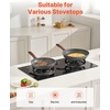image:imageVEVOR Cast Iron Skillet 4Piece Frying Pan Set 6 8 10 12 in Skillets with HeatResistant Silicone Handle PreSeasoned Chefs Pan Kitchen Cookware for Oven Gas Electrical Induction BlackAluminum