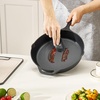 image:imageVEVOR Cast Iron Skillet 4Piece Frying Pan Set 6 8 10 12 in Skillets with HeatResistant Silicone Handle PreSeasoned Chefs Pan Kitchen Cookware for Oven Gas Electrical Induction BlackCast Iron