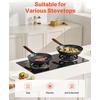 image:imageVEVOR Cast Iron Skillet 4Piece Frying Pan Set 6 8 10 12 in Skillets with HeatResistant Silicone Handle PreSeasoned Chefs Pan Kitchen Cookware for Oven Gas Electrical Induction BlackCast Iron