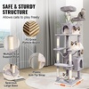 image:imageVEVOR Cat Tree for Indoor Cats 72 Cat Tower with 2 Cat Condos Sisal Scratching Post Hammock Top Perch Jumping Platforms Large Cat Furniture Activity Center with Hang Ball Light Grey