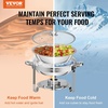 image:imageVEVOR Chafing Dish Buffet Set 5 Qt 4 Pack Stainless Steel Chafer with 4 Full Size Pan Round Catering Warmer Server with Glass Lid Water Pan Folding Stand Fuel Holder for Wedding Banquet GoldSilver