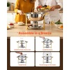 image:imageVEVOR Chafing Dish Buffet Set 5 Qt 4 Pack Stainless Steel Chafer with 4 Full Size Pan Round Catering Warmer Server with Glass Lid Water Pan Folding Stand Fuel Holder for Wedding Banquet GoldGold
