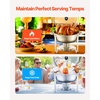 image:imageVEVOR Chafing Dish Buffet Set 5 Qt 4 Pack Stainless Steel Chafer with 4 Full Size Pan Round Catering Warmer Server with Glass Lid Water Pan Folding Stand Fuel Holder for Wedding Banquet GoldSilver