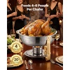 image:imageVEVOR Chafing Dish Buffet Set 5 Qt 4 Pack Stainless Steel Chafer with 4 Full Size Pan Round Catering Warmer Server with Glass Lid Water Pan Folding Stand Fuel Holder for Wedding Banquet GoldGold