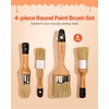 image:imageVEVOR Chalk Wax Paint Brush 4 Piece Wax Paint Brush Stain Brushes for Furniture Acrylic PaintingMilk PaintHome Decor Natural Bristle Round Oval Chalk Paint Brushes for All Painting and Waxing4 PCS