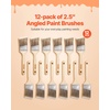 image:imageVEVOR Chalk Wax Paint Brush 4 Piece Wax Paint Brush Stain Brushes for Furniture Acrylic PaintingMilk PaintHome Decor Natural Bristle Round Oval Chalk Paint Brushes for All Painting and Waxing12 PCS