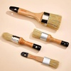 image:imageVEVOR Chalk Wax Paint Brush 4 Piece Wax Paint Brush Stain Brushes for Furniture Acrylic PaintingMilk PaintHome Decor Natural Bristle Round Oval Chalk Paint Brushes for All Painting and Waxing4 PCS