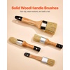 image:imageVEVOR Chalk Wax Paint Brush 4 Piece Wax Paint Brush Stain Brushes for Furniture Acrylic PaintingMilk PaintHome Decor Natural Bristle Round Oval Chalk Paint Brushes for All Painting and Waxing4 PCS